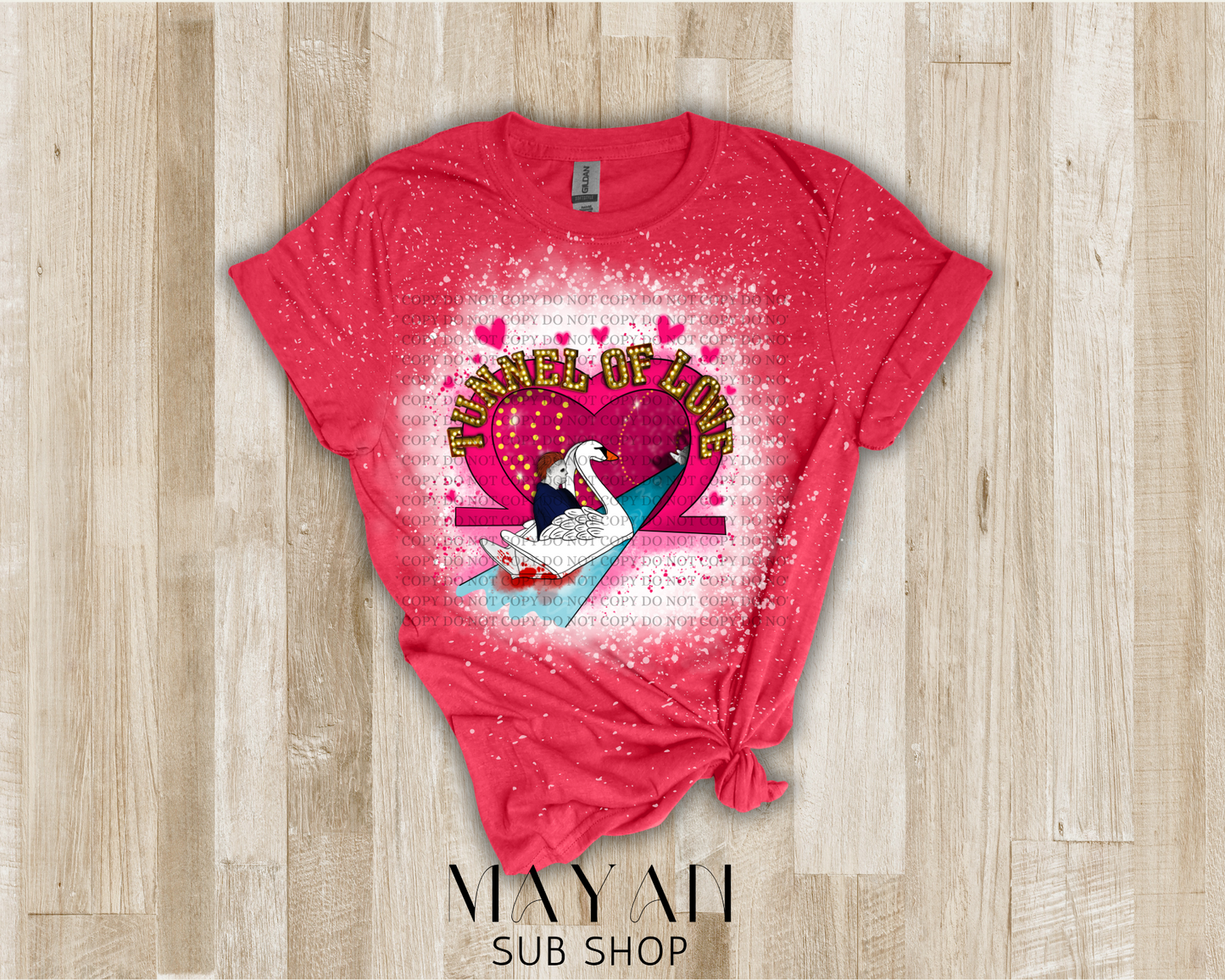 Tunnel of love bleached shirt - Mayan Sub Shop
