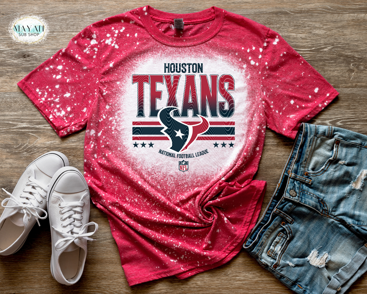Houston Football League Bleached Tee - Mayan Craft Shop