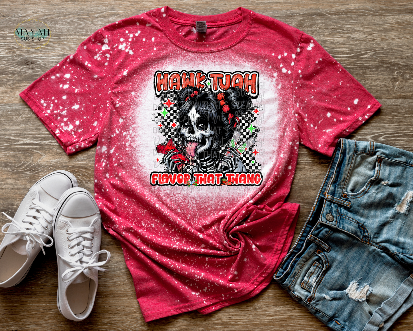 Flavor That Thang Bleached Tee - Mayan Craft Shop