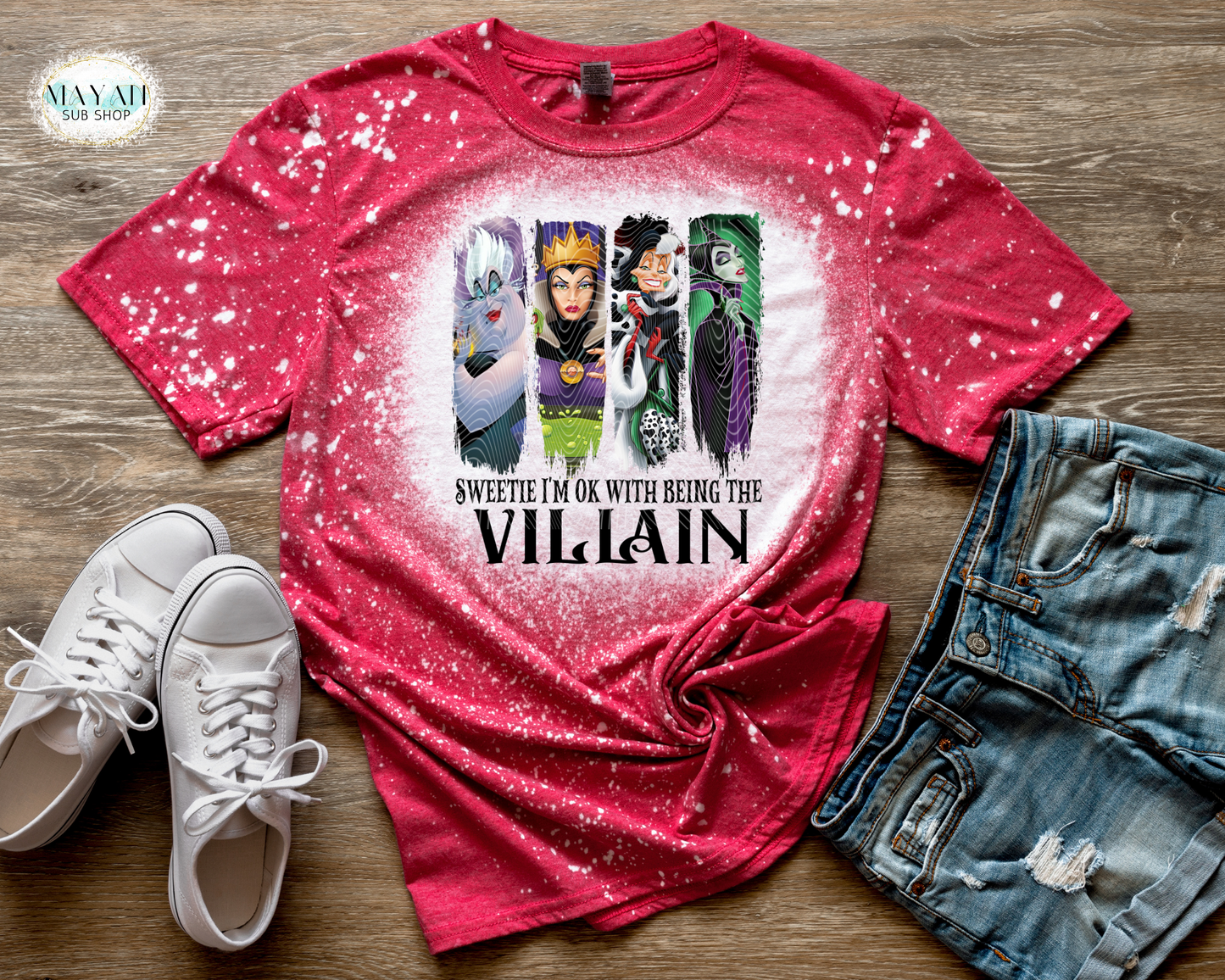OK Being a Villain Bleached Tee - Mayan Craft Shop