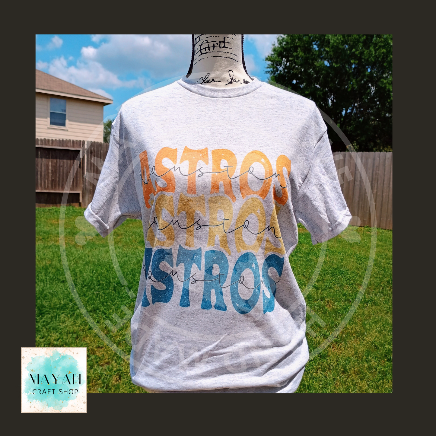 Astros Stacked Shirt - Mayan Craft Shop