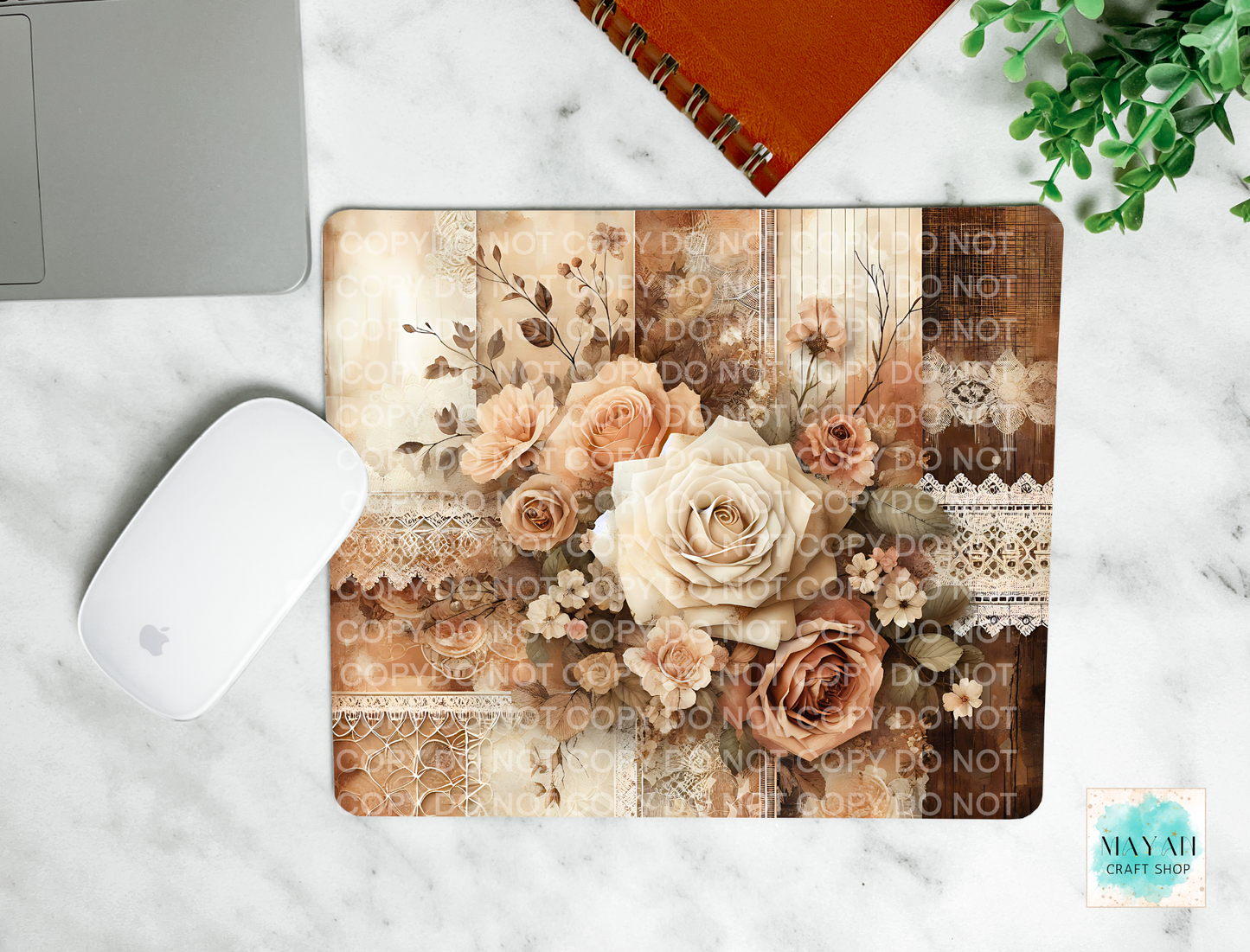 Roses lace mouse pad.