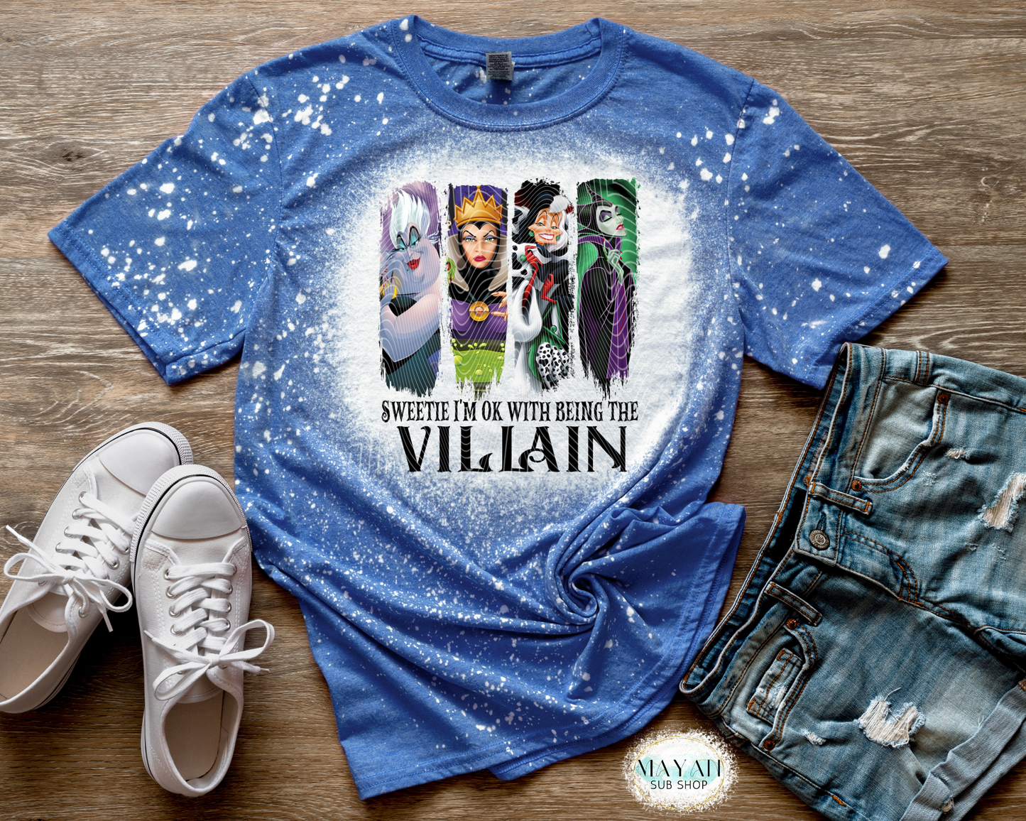 OK Being a Villain Bleached Tee - Mayan Craft Shop