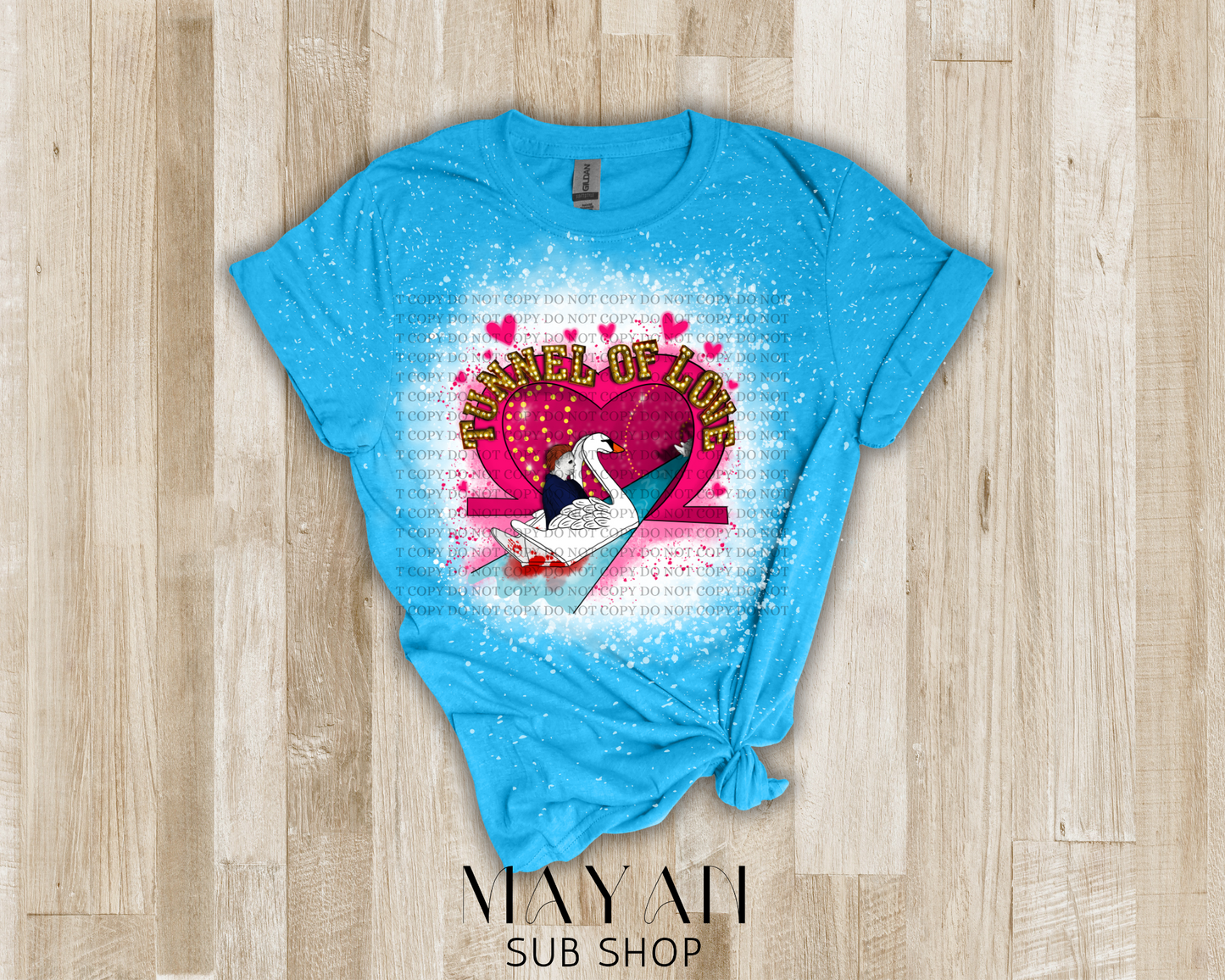 Tunnel of love bleached shirt - Mayan Sub Shop