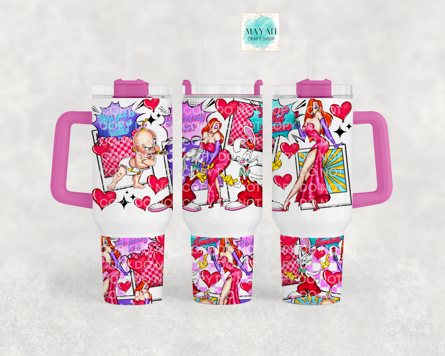 Toon love 40 oz tumbler. Mayan Craft Shop