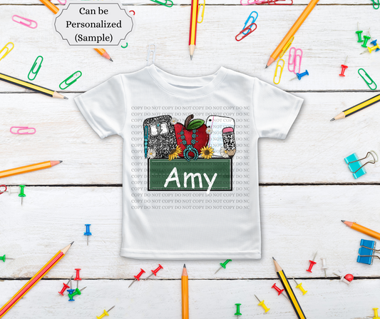 back to school chalkboard (girl) kids shirt. - Mayan Sub Shop