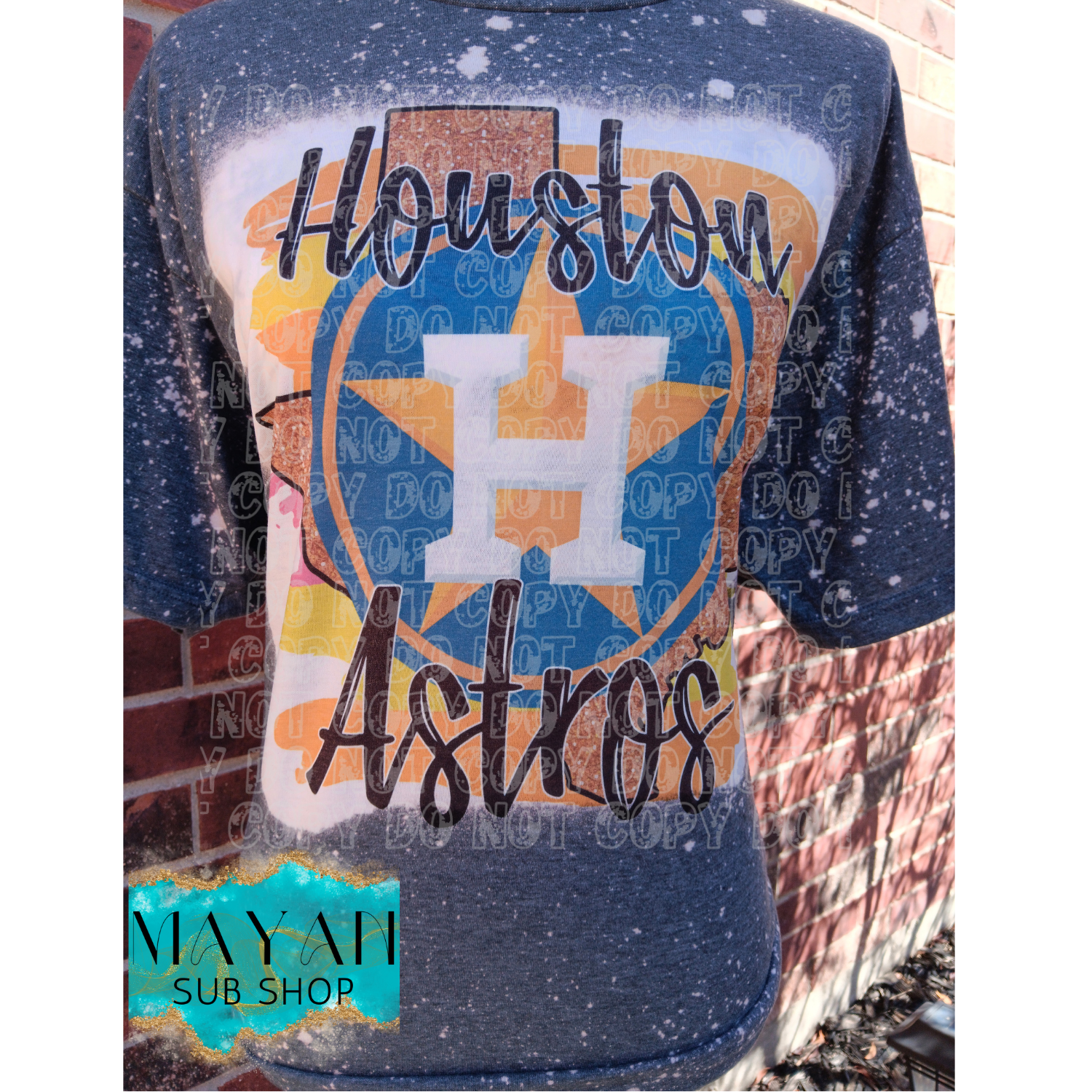 Houston Baseball Bleached Shirt - Mayan Craft Shop
