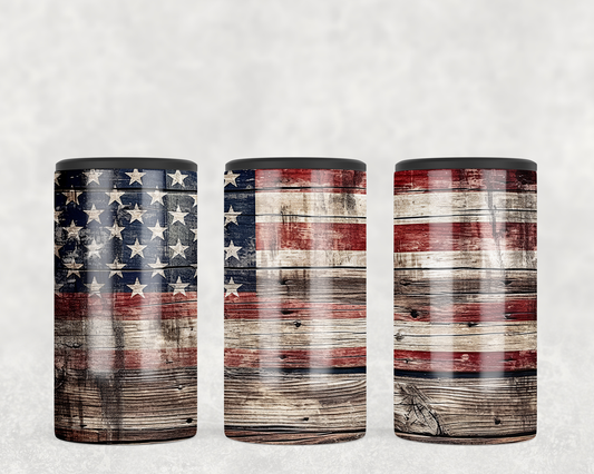 American wood 4-in-1 12 oz. slim can cooler. -Mayan Sub Shop