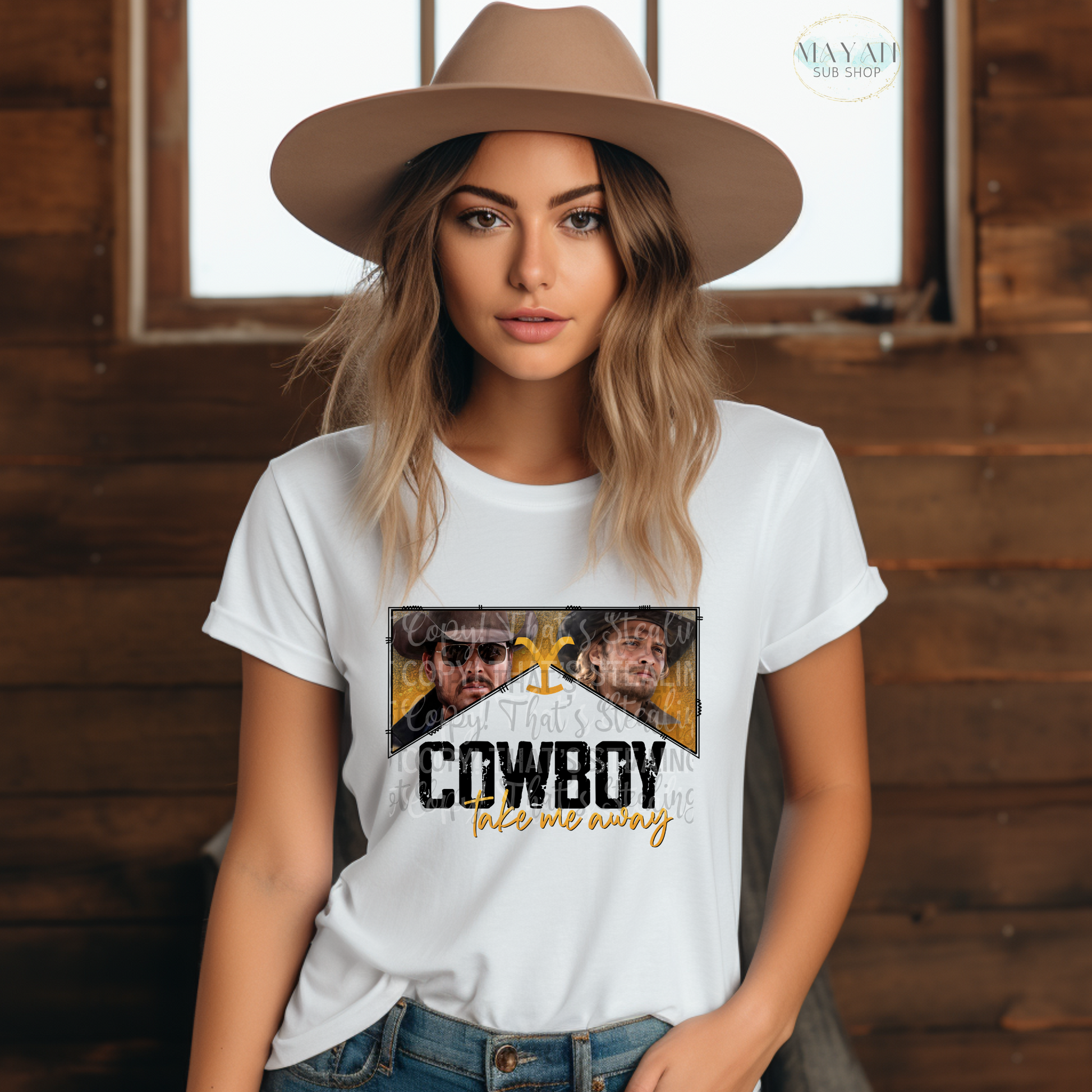 Cowboy take me away shirt. -Mayan Sub Shop