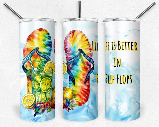 Life is better in flip flops tumbler - Mayan Sub Shop