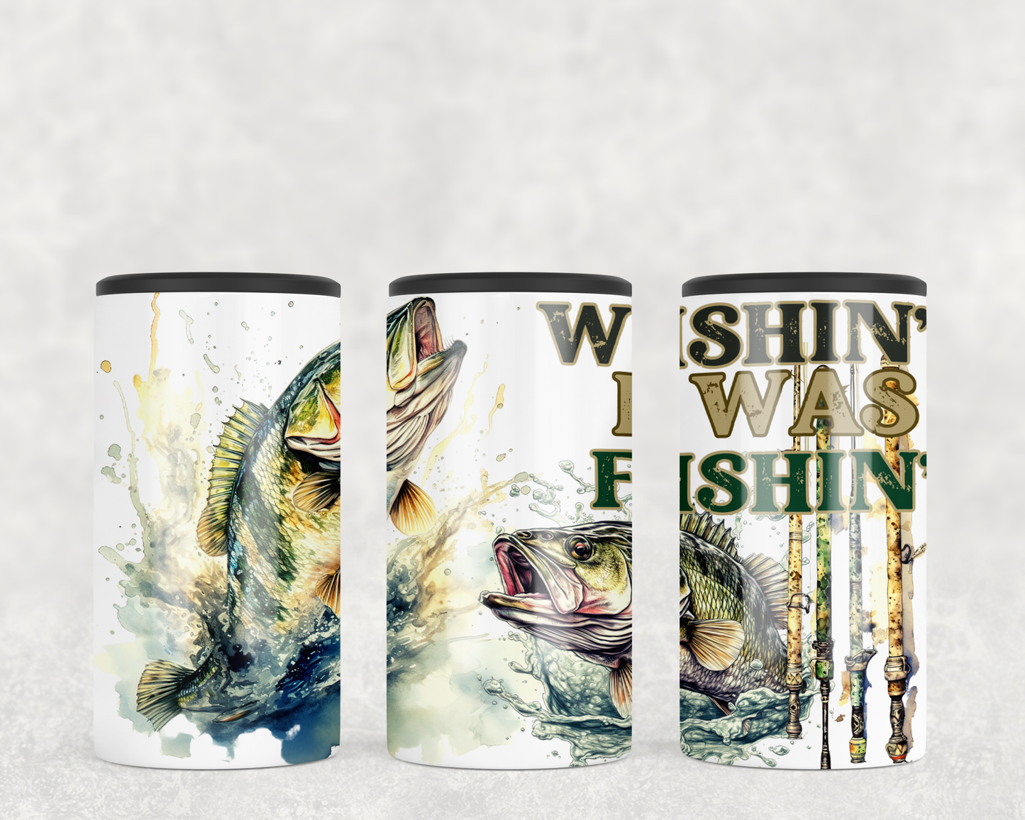 Wishin' I Was Fishin' 4-in-1 12 oz. Slim Can Cooler - Mayan Sub Shop