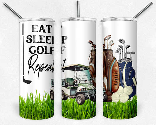 Eat Sleep Golf Repeat tumbler - Mayan Sub Shop