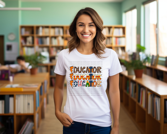 Educator stacked Astros white shirt. - Mayan Sub Shop