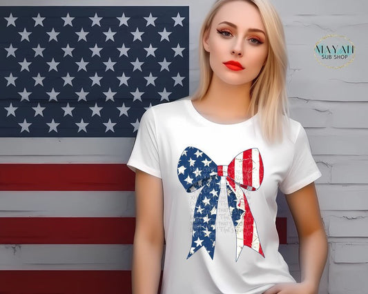 Patriotic Bow Shirt - Mayan Sub Shop