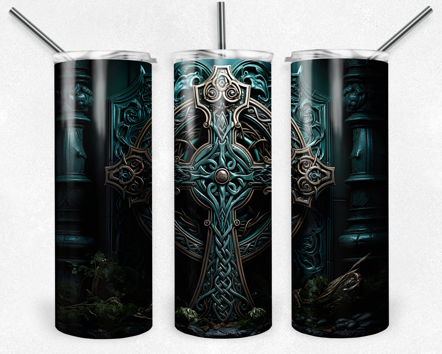 Celtic Cross tumbler. -Mayan Sub Shop