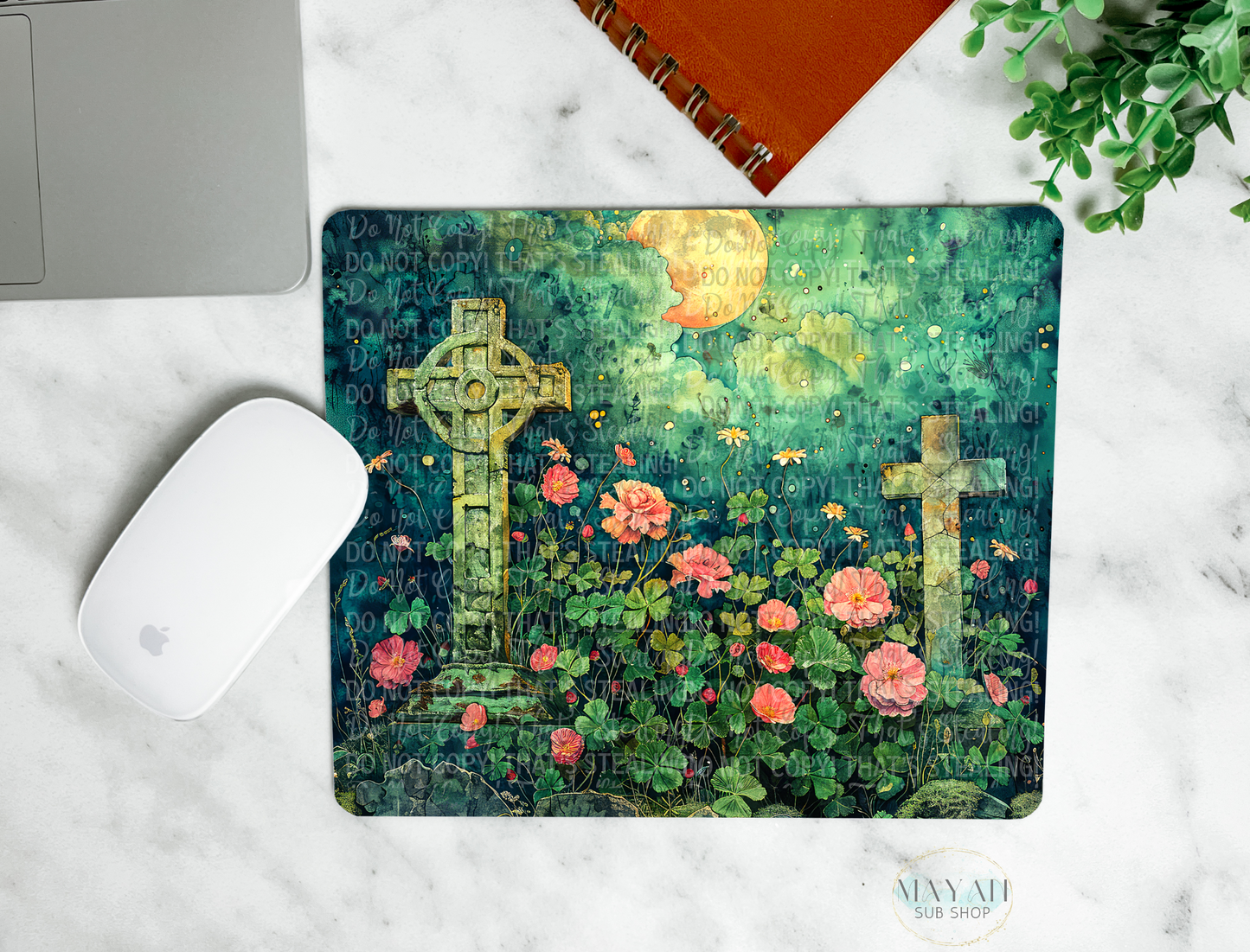 Celtic crosses mouse pad. -Mayan Sub Shop