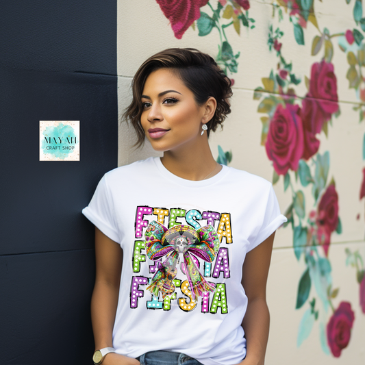 Fiesta skull bow shirt. -Mayan Craft Shop