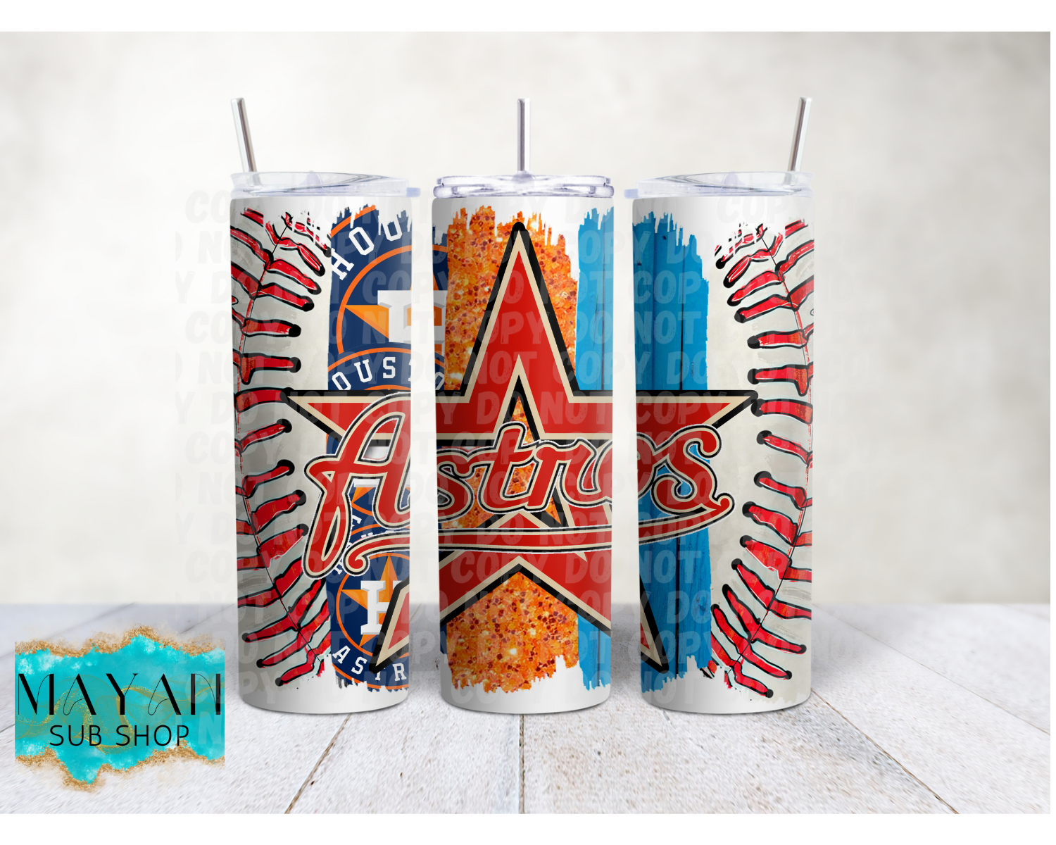 Houston Baseball Colors 20 oz. Skinny Tumbler - Mayan Sub Shop