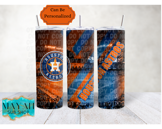 Houston baseball stadium 20 oz. skinny tumbler. -Mayan Sub Shop