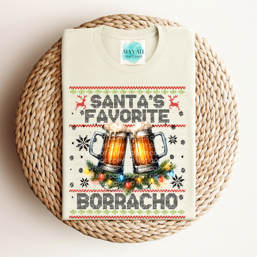 Santa's favorite borracho heather natural shirt. -Mayan Craft Shop