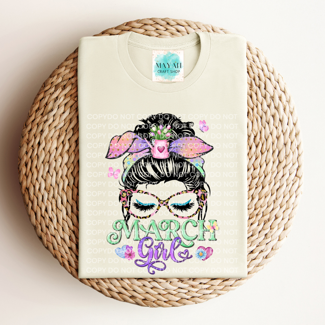 March girl heather natural shirt. -Mayan Craft Shop