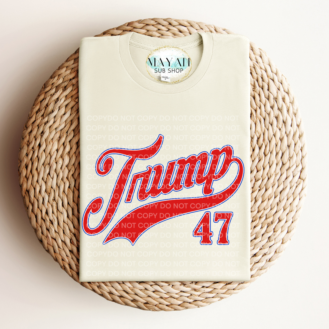 Trump 47 heather natural shirt. -Mayan Sub Shop