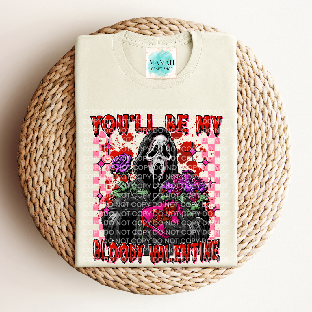 Bloody Valentine heather natural shirt. -Mayan Craft Shop