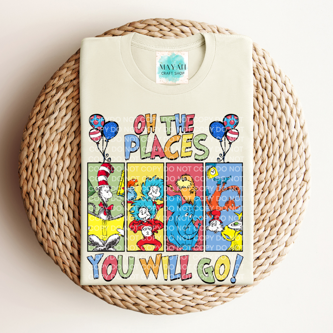 Places you will go heather natural shirt. -Mayan Craft Shop