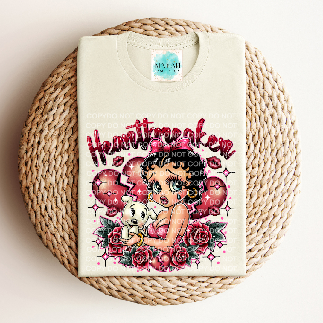 Heart breaker heather natural shirt. -Mayan Craft Shop