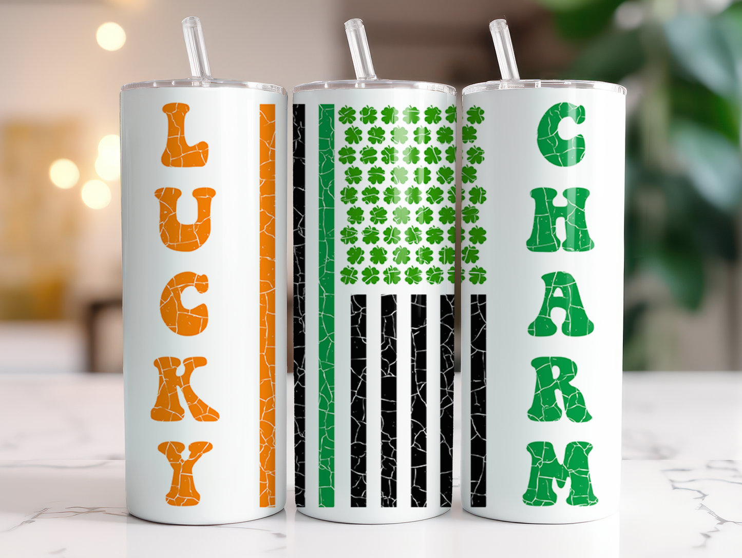 Lucky charm flag tumbler. -Mayan Sub Shop