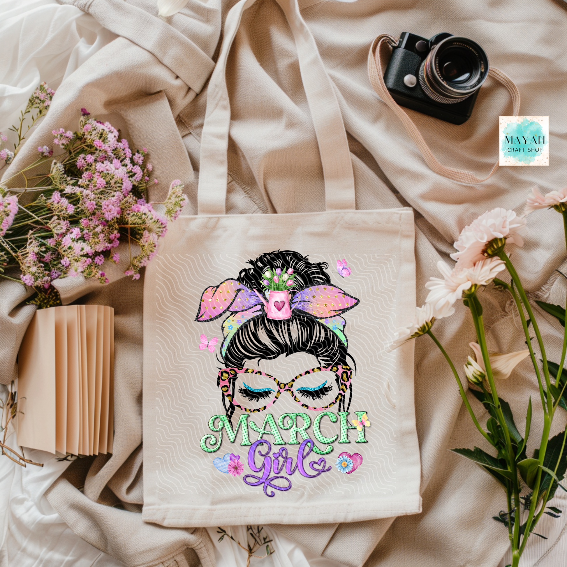 March girl tote bag. -Mayan Craft Shop