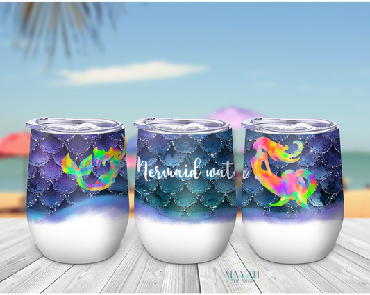 Mermaid water wine tumbler. -Mayan Sub Shop