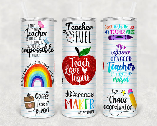 Teach Love Inspire tumbler - Mayan Sub Shop