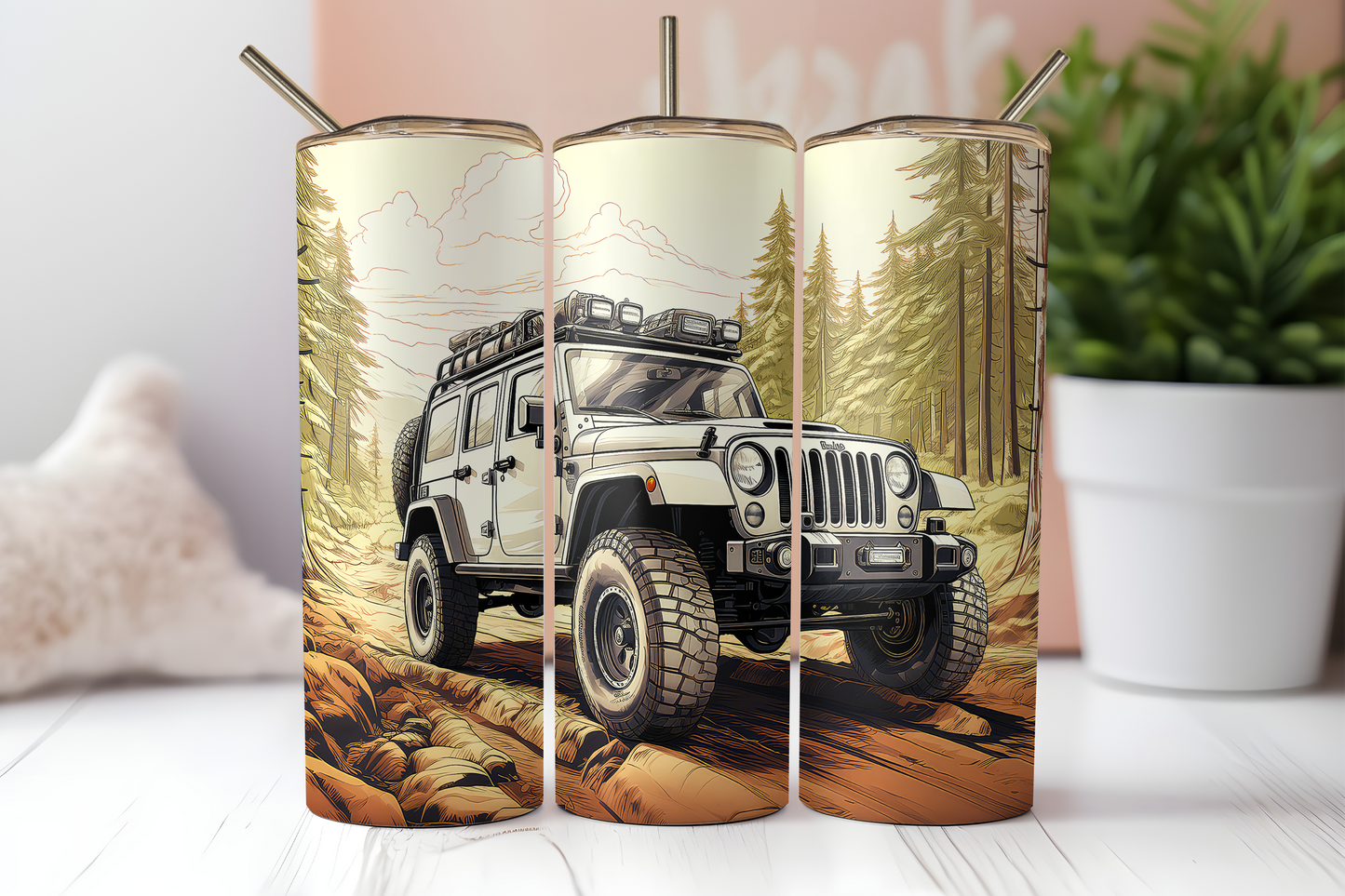 Outdoor vehicle 20 oz. skinny tumbler. -Mayan Sub Shop