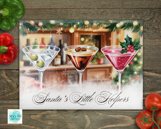 Santa's little helpers cutting board. -Mayan Craft Shop