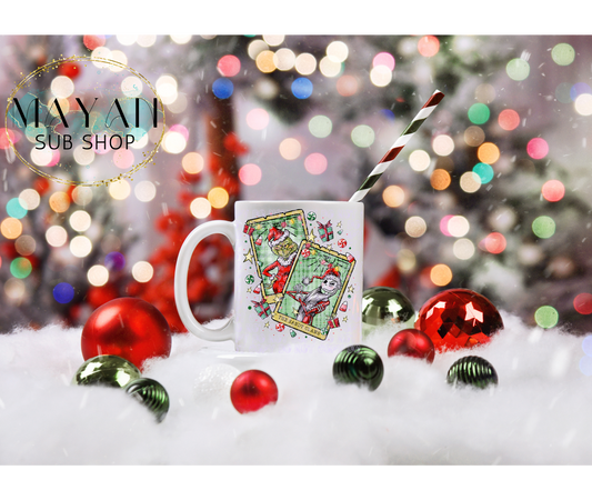 Santa's tarot cards 15 oz. coffee mug. -Mayan Sub Shop