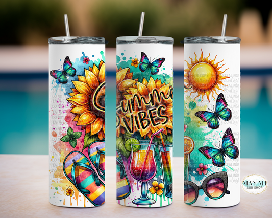 Summer vibes tumbler. -Mayan Sub Shop