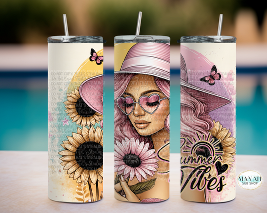 Summer vibes tumbler. -Mayan Sub Shop