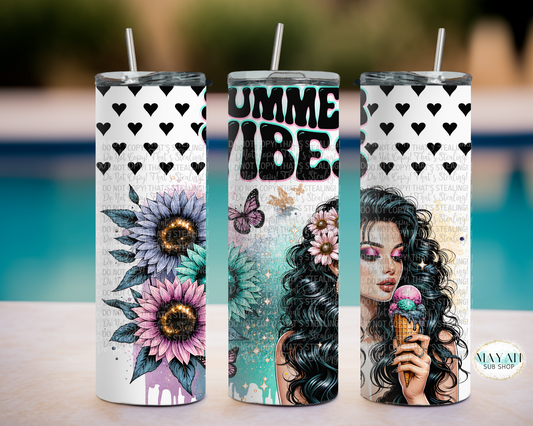 Summer vibes tumbler. -Mayan Sub Shop