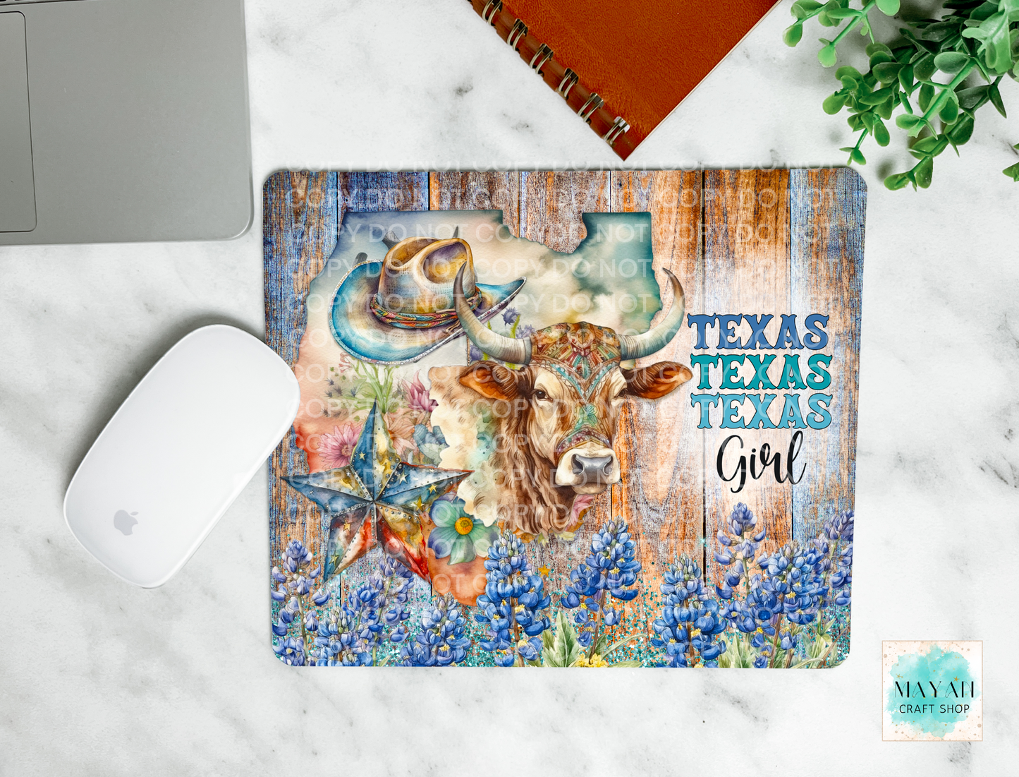 Texas girl mouse pad. -Mayan Craft Shop