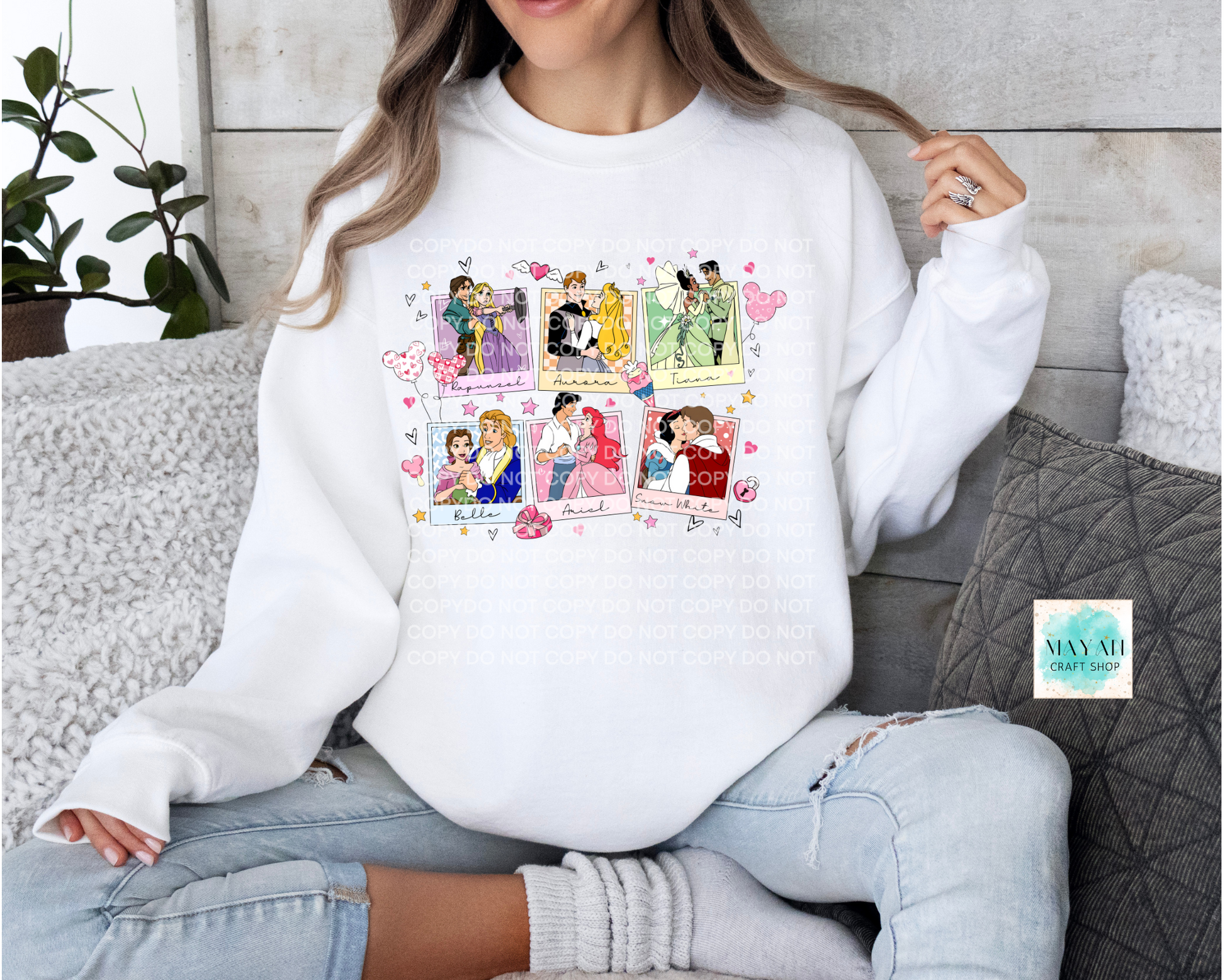 Royal love white sweatshirt. -Mayan Craft Shop