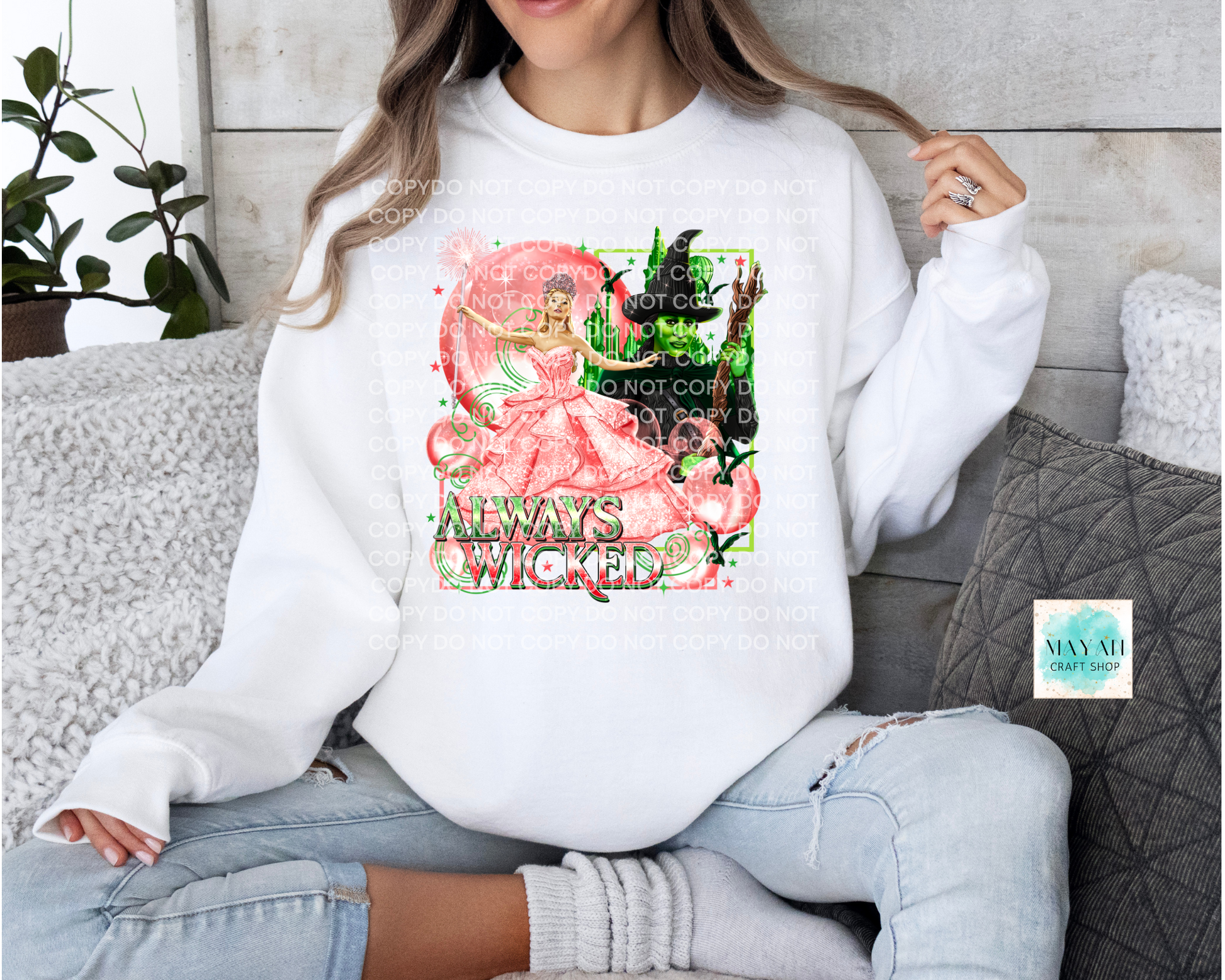 Always wicked white sweatshirt. -Mayan Craft Shop