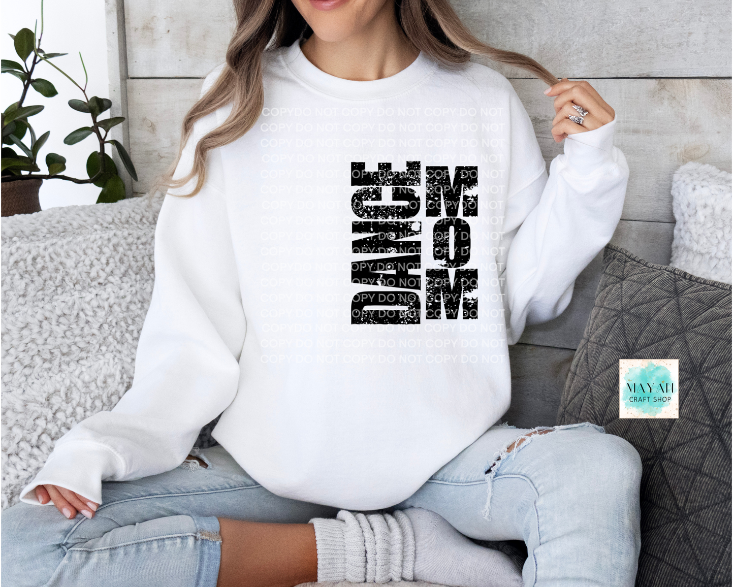 Dance mom white sweatshirt. -Mayan Craft Shop