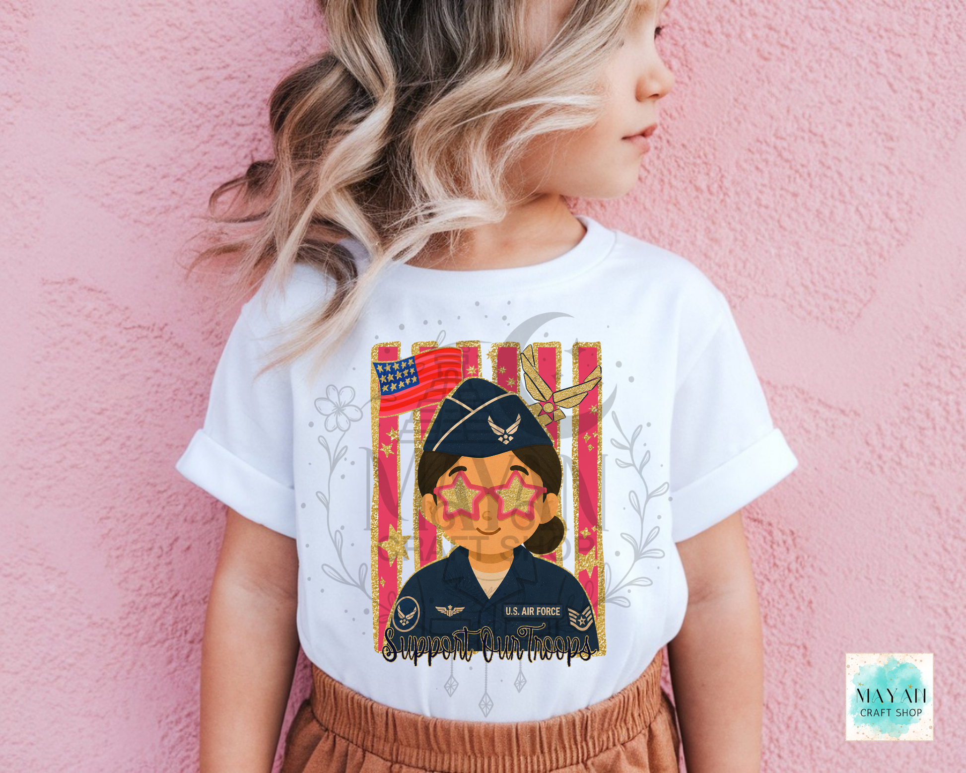 Support our troops kids shirt.