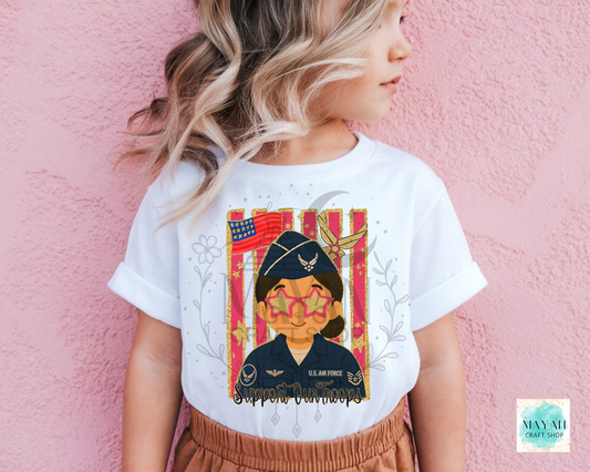 Support our troops kids shirt.