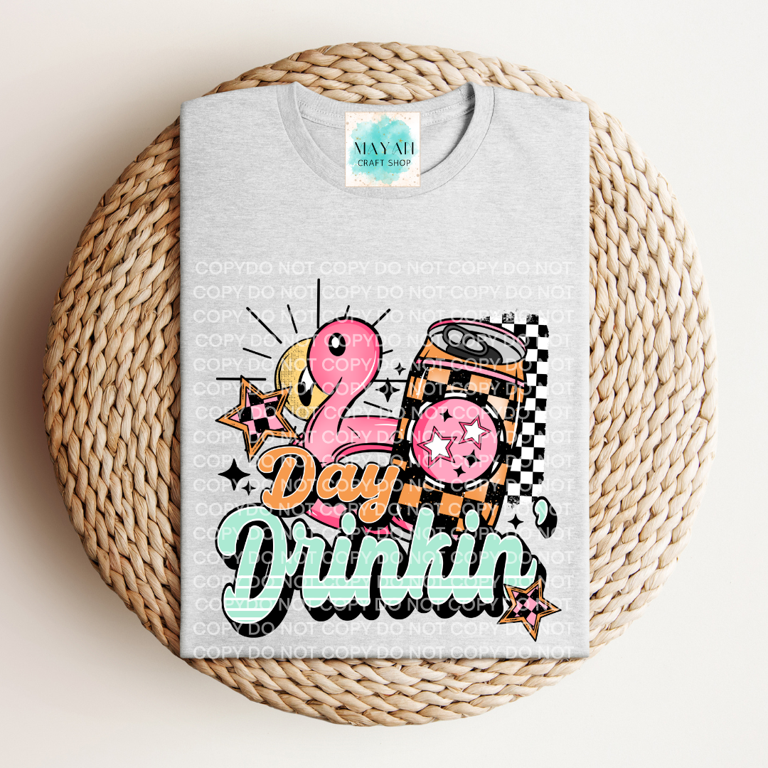 Day drinkin ash grey shirt. -Mayan Craft Shop