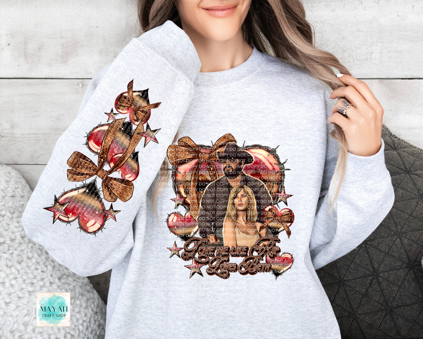 Western love ash grey sweatshirt. -Mayan Craft Shop