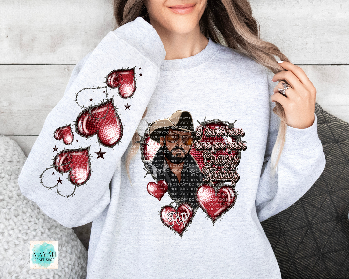 Crazy love ash grey sweatshirt. -Mayan Craft Shop