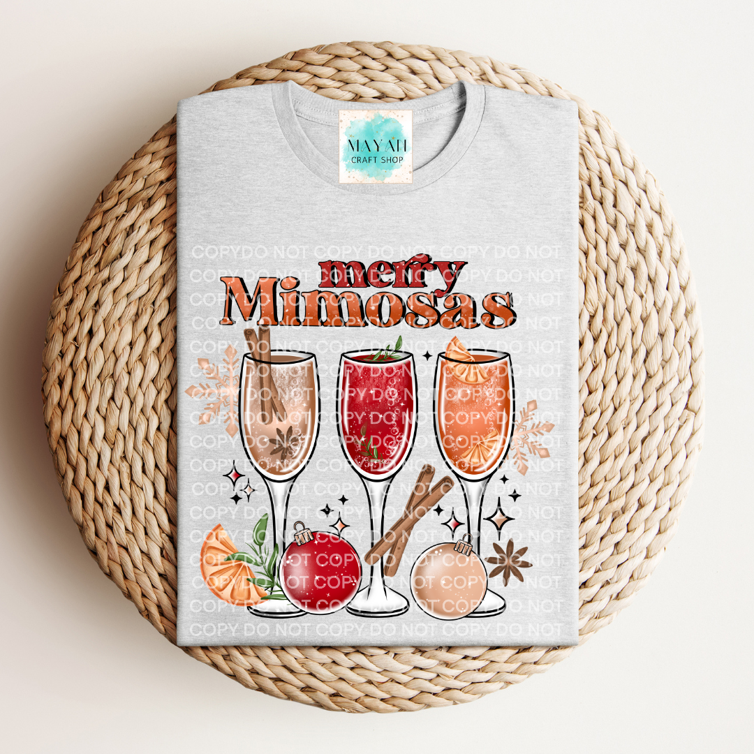 Merry mimosas ash grey shirt. -Mayan Sub Shop 