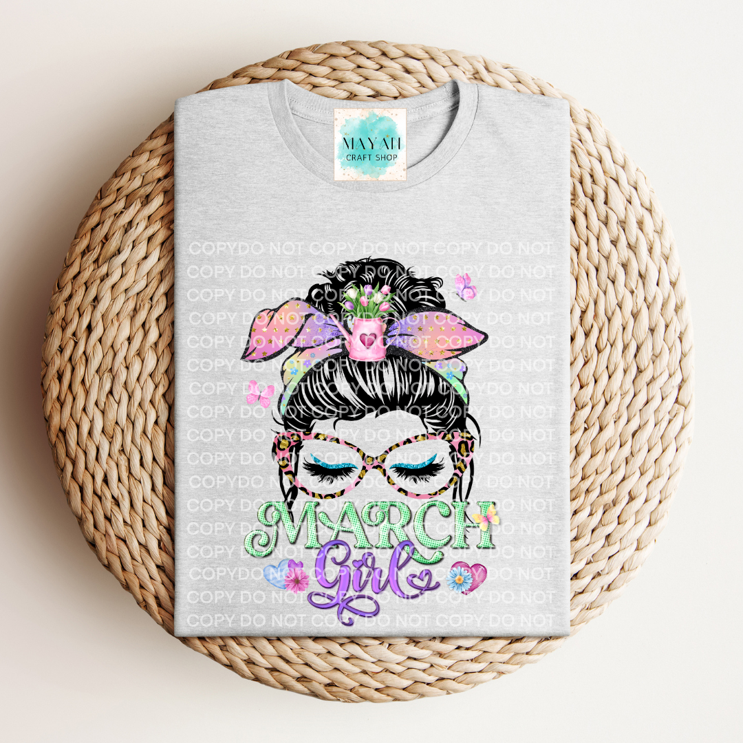 March girl ash grey shirt. -Mayan Craft Shop